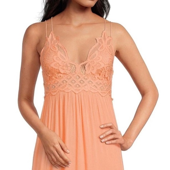 Free People Adella Crochet Floral Lace Ruffle Hem Dress - Picture 5 of 5